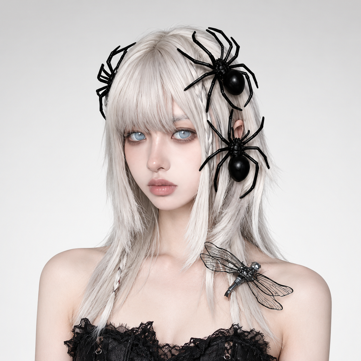 Glossy Gothic Spider Hair Clip