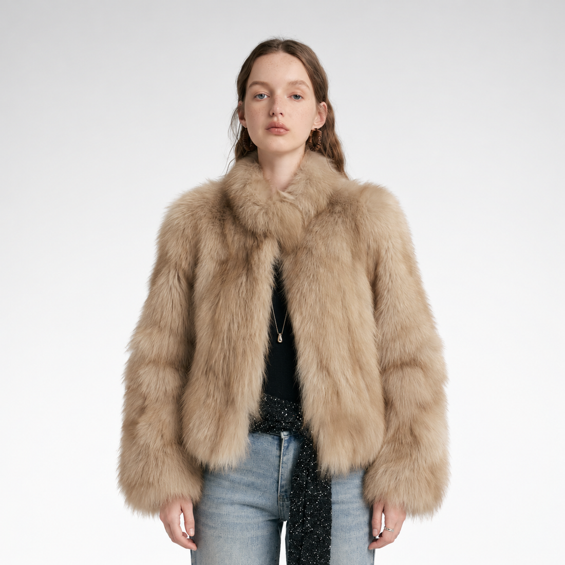 Gradient Fox Fur Jacket