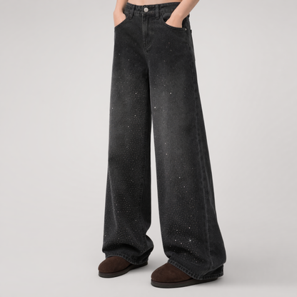 Rhinestone Straight Jeans