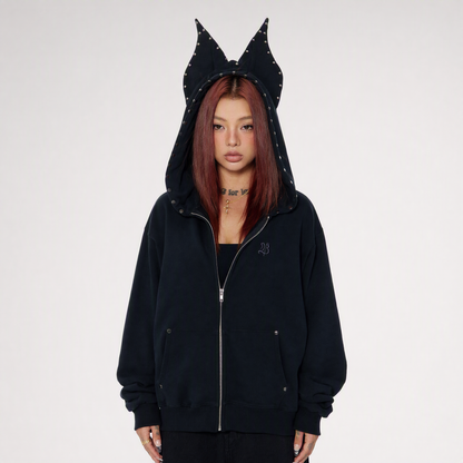 Devil Ear Zip Hoodie