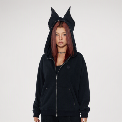 Devil Ear Zip Hoodie