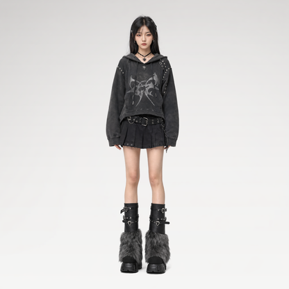 Fur Platform Combat Boots