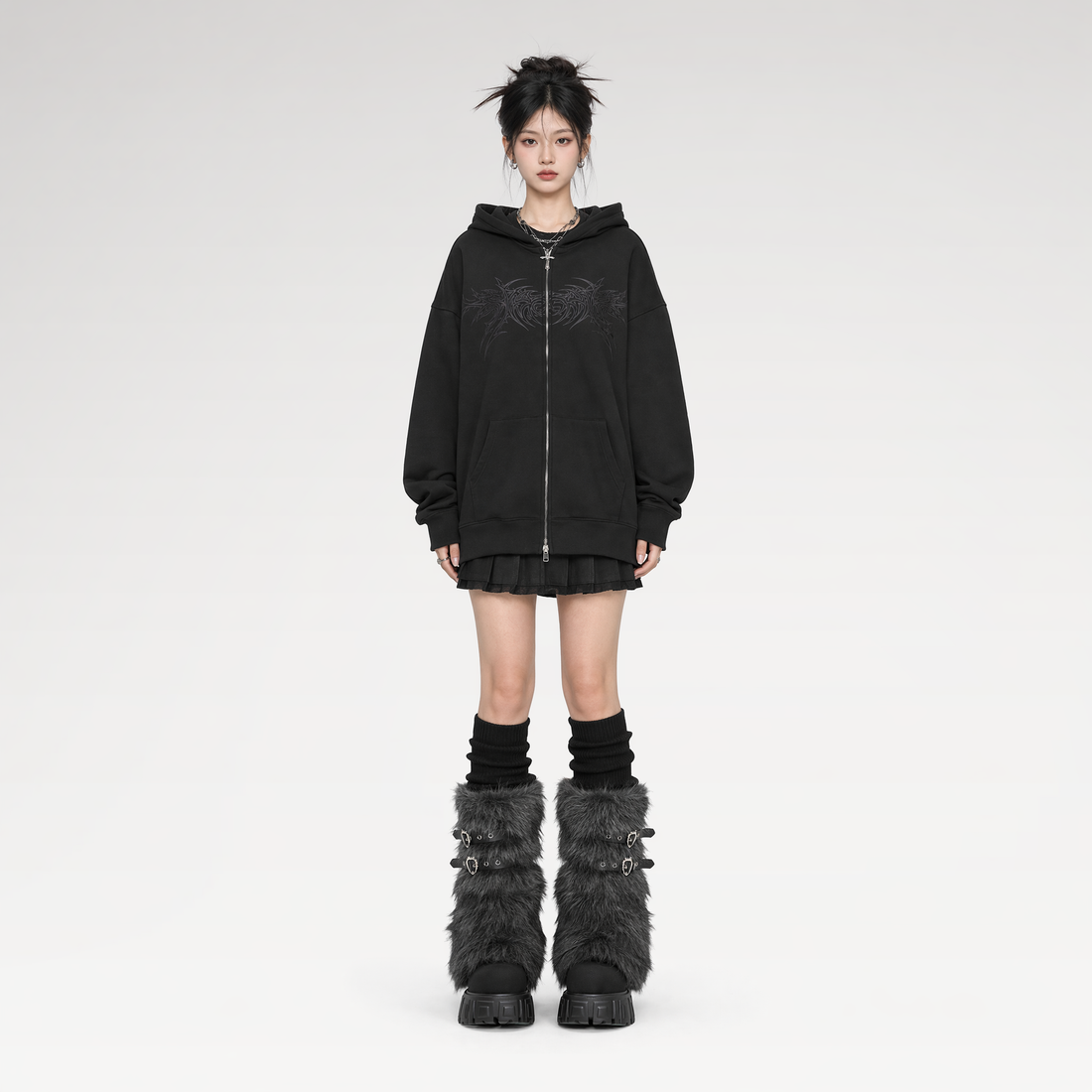 Plush Platform Moto Boots