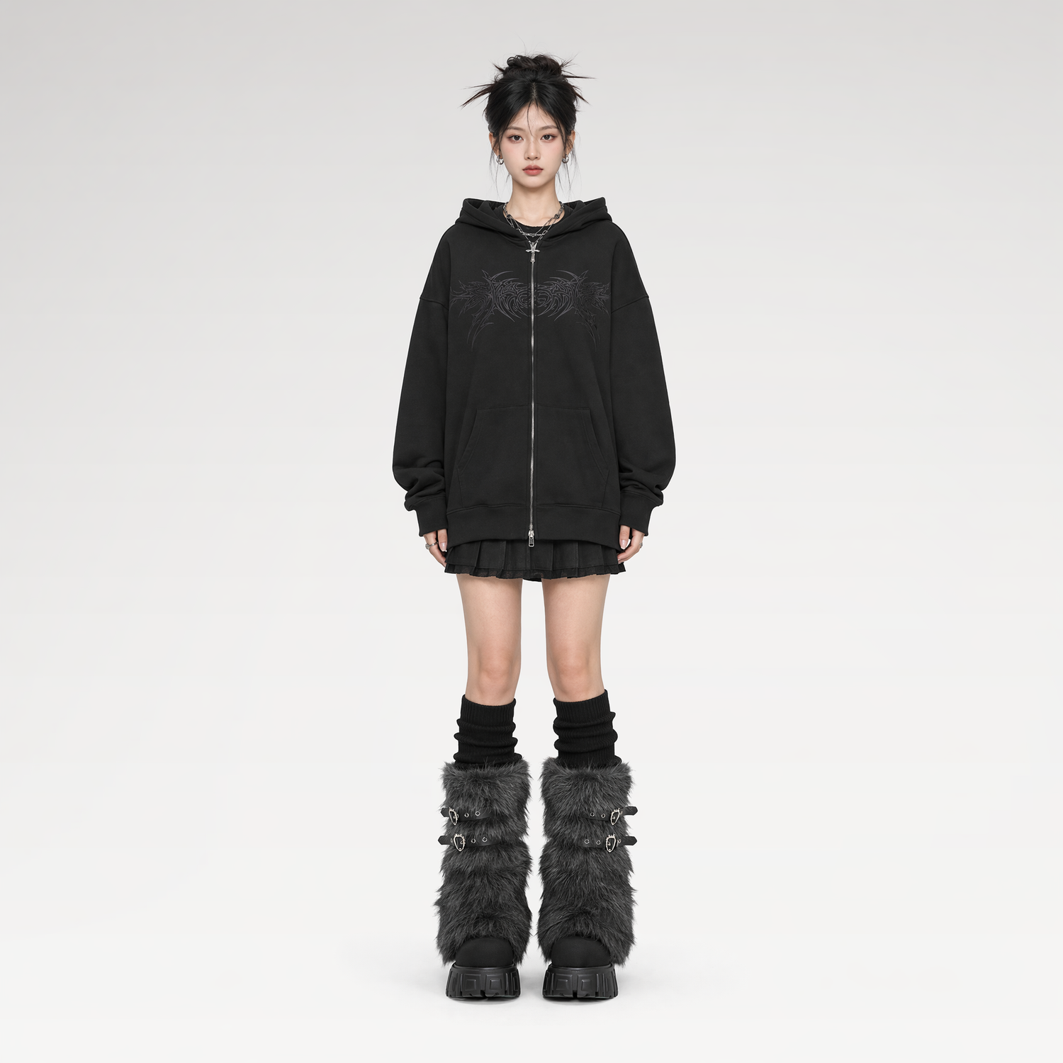 Plush Platform Moto Boots