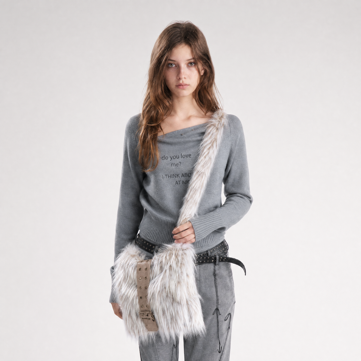 Furry Bunny Ear Crossbody Bag