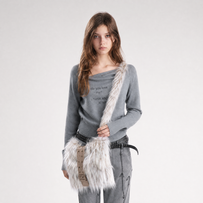 Furry Bunny Ear Crossbody Bag