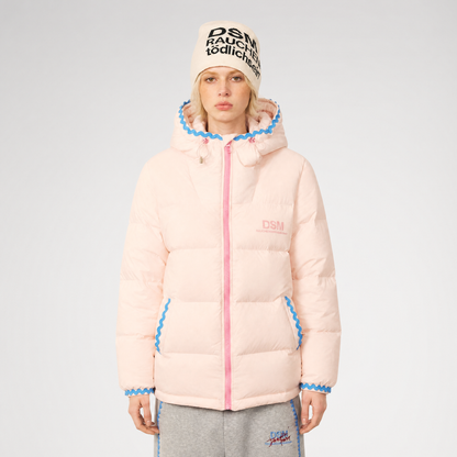 Shell Embroidered Hooded Down Jacket