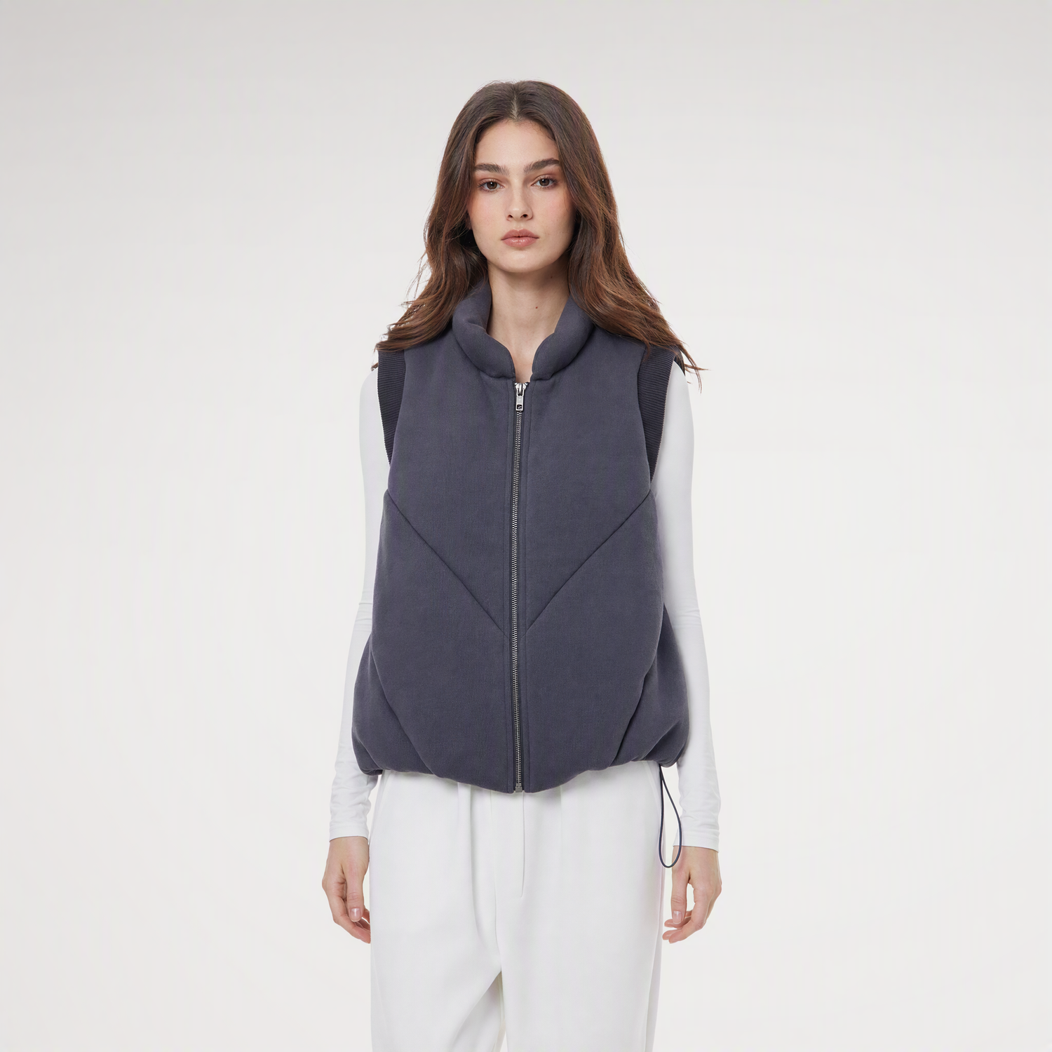 Fur Trim Hooded Vest