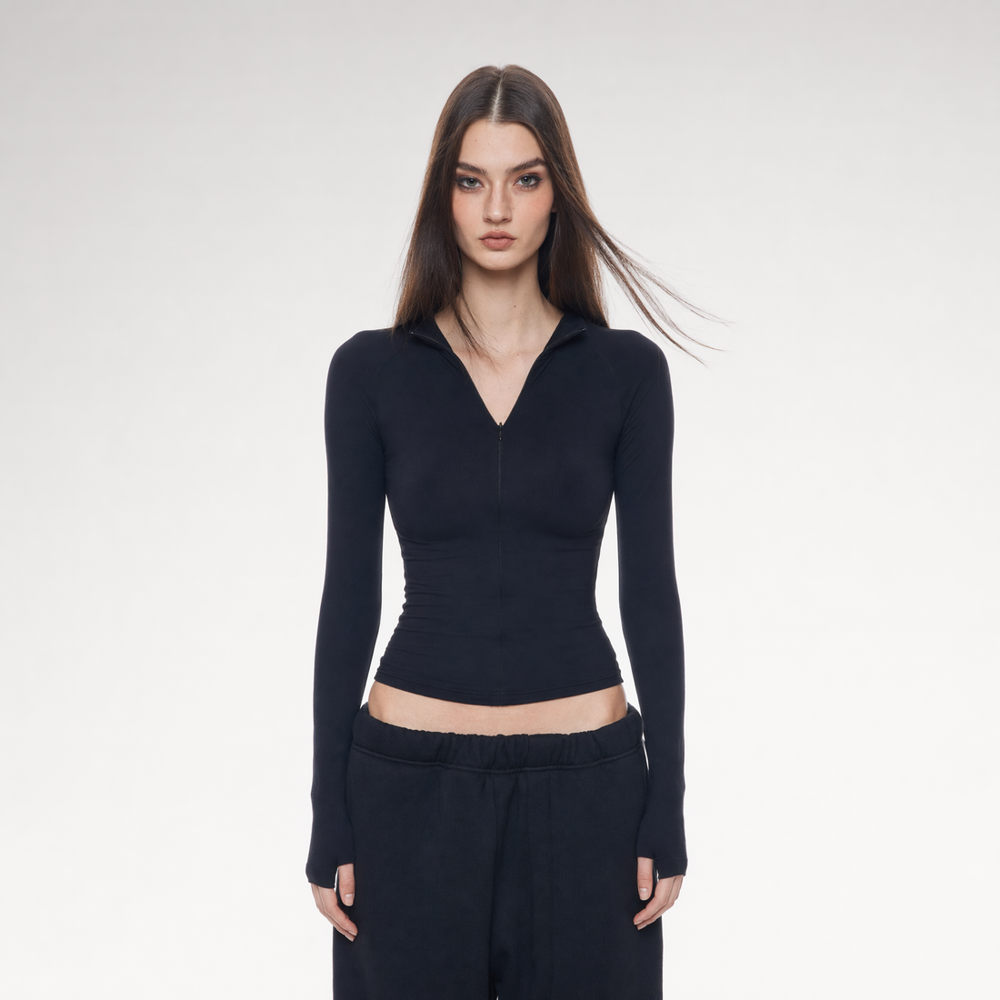 Zip-Front Skin Top