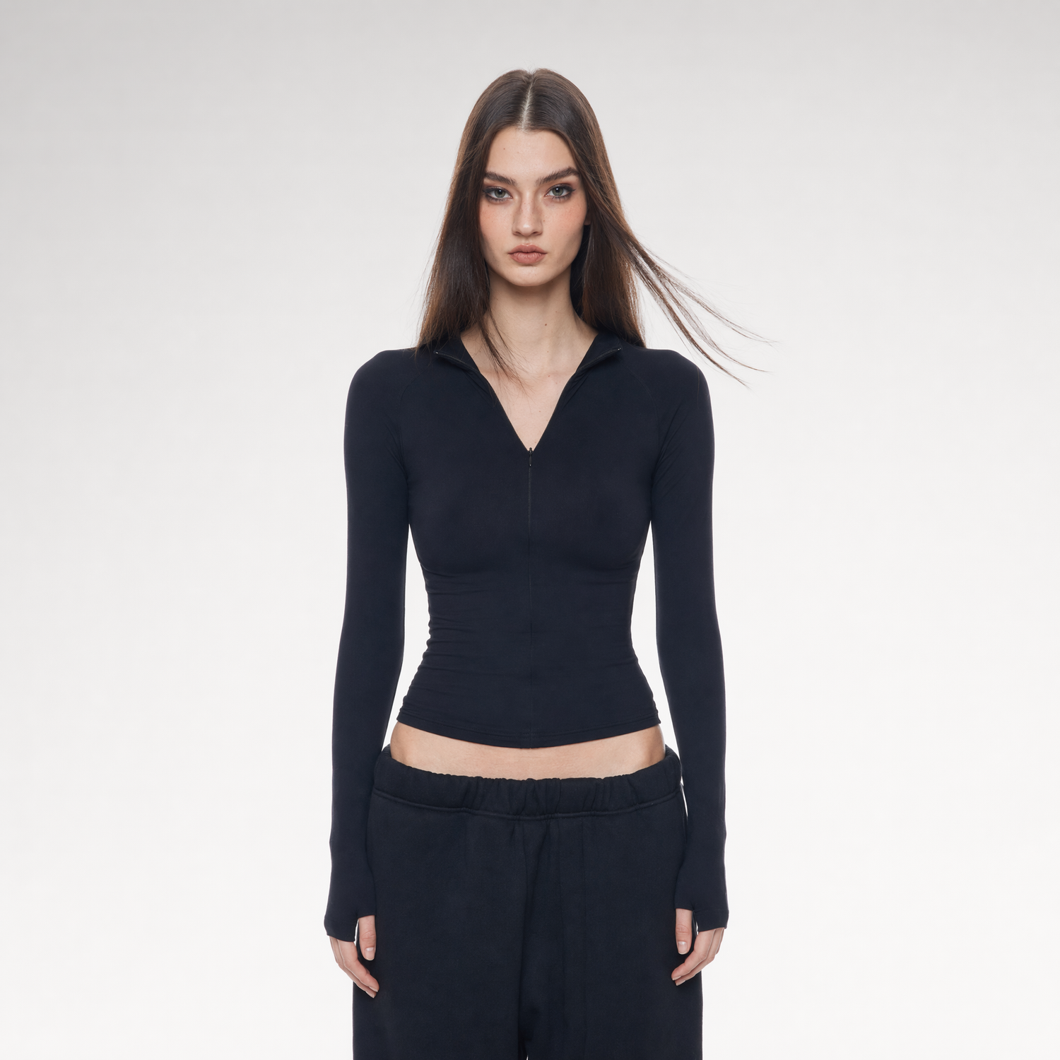 Zip-Front Skin Top