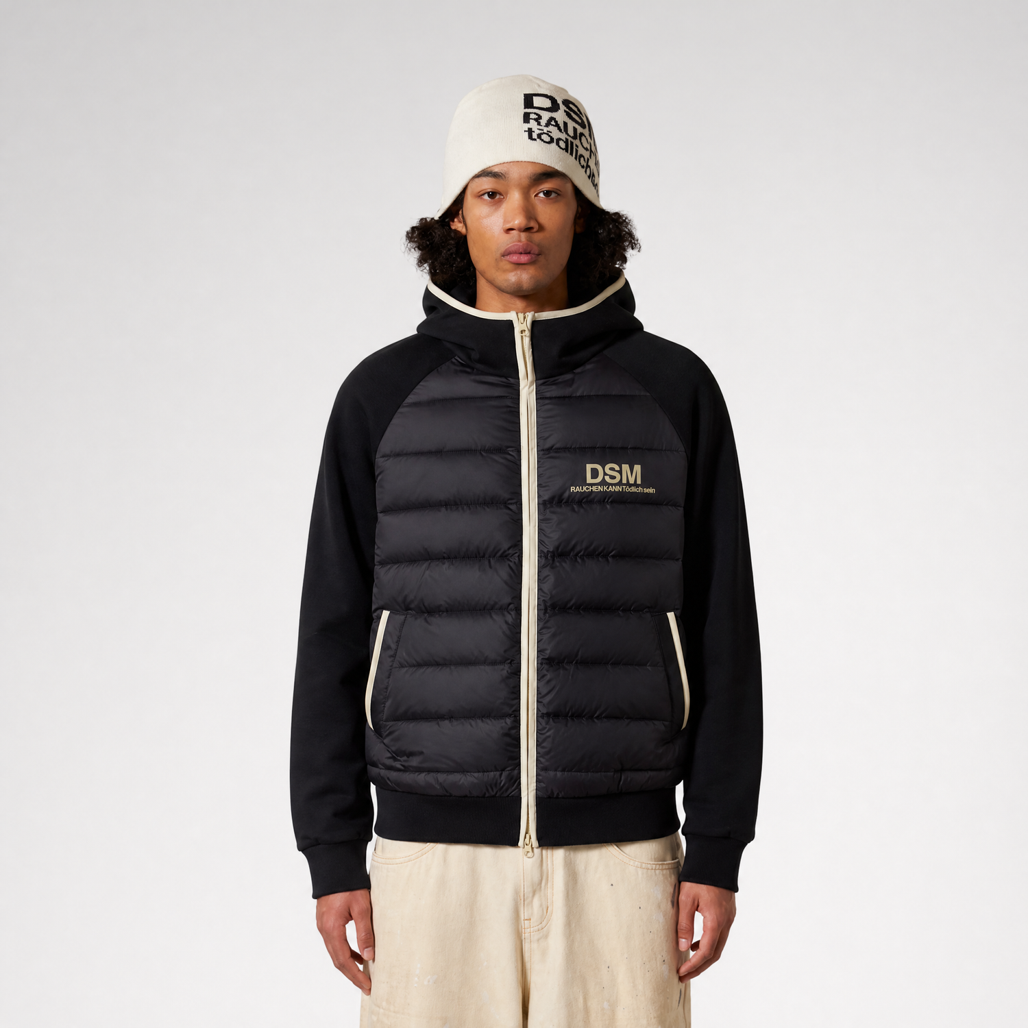 Contrast-Bound Cropped Down Jacket