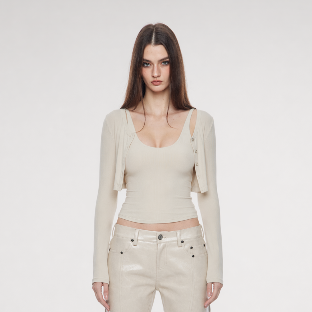 Viscose Camisole Cardigan Set