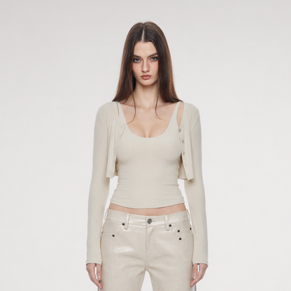 Viscose Camisole Cardigan Set