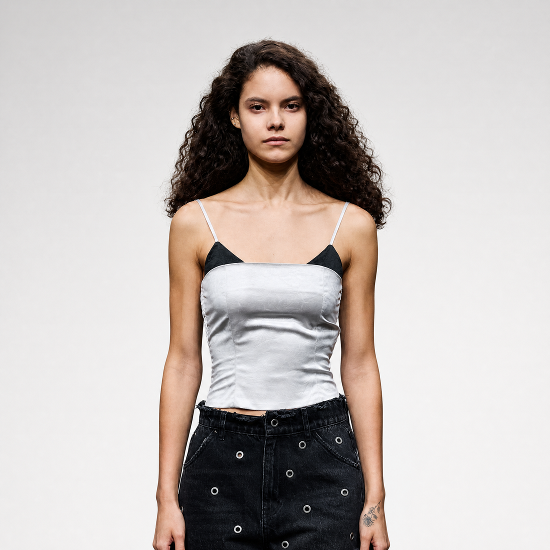Acetate Panelled Adjustable Camisole