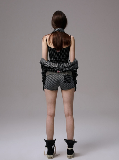 Polka Dot Stripe Double-Sided Tank Top | Final Sale