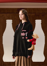 Coca-cola Bear Broken Knit Hoodie - CHINASQUAD