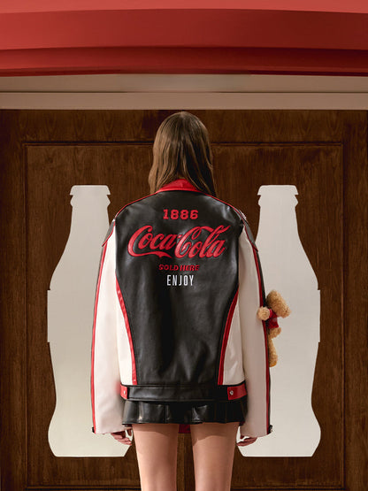 Coca-cola Racing Leather Jacket - CHINASQUAD