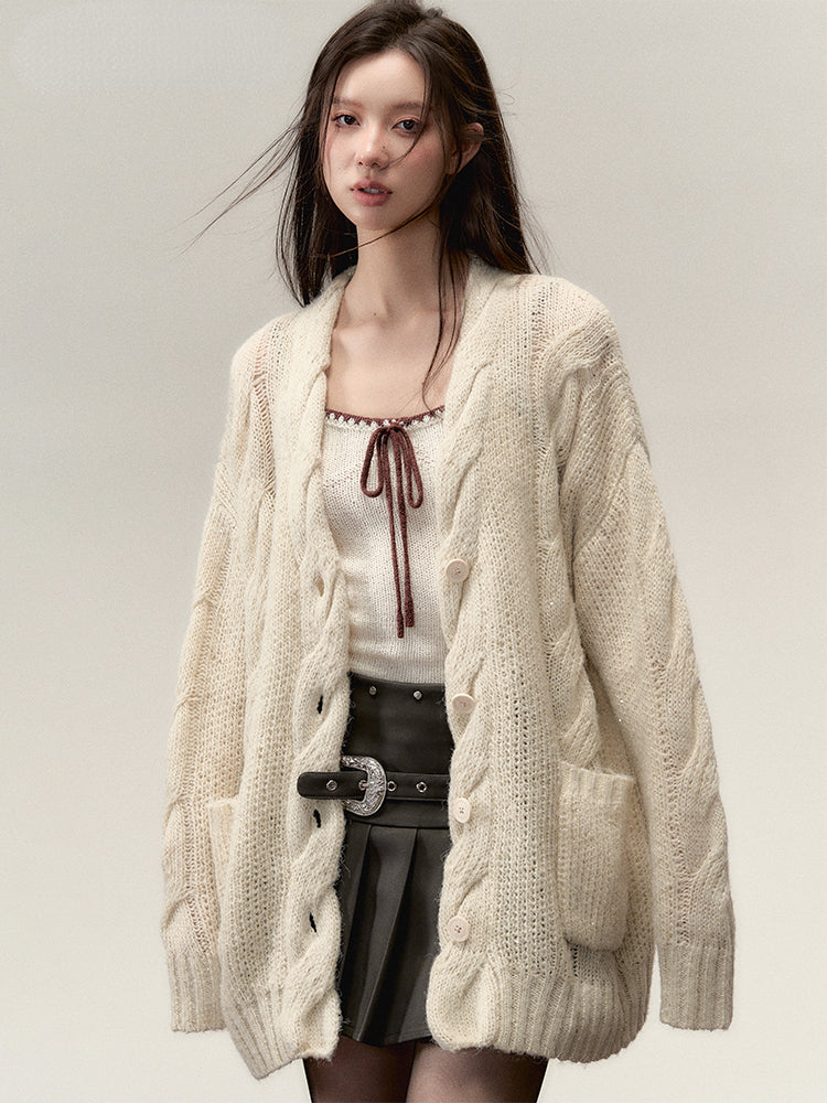 White open hot sale knit cardigan