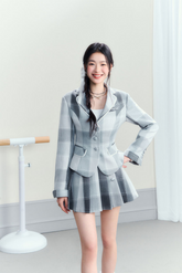 College Striped Blazer & Pleated Skirt Set - CHINASQUAD