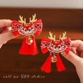 Dragon Year Lion Dance Tassel Hair Clip - CHINASQUAD