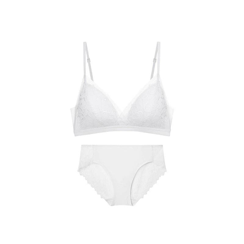 Spring Lace French Triangle Cup Bra Set - CHINASQUAD