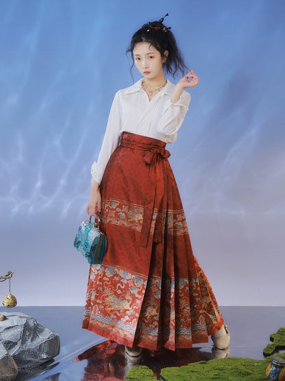 &quot;狮子球&quot; Ming-style Horse-face Hanfu Skirt - CHINASQUAD