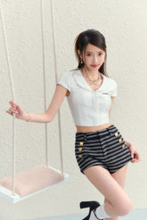 Crewneck Shirts & Square Collar Vest  & Shorts Set - CHINASQUAD