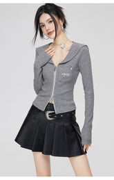 Square Neck Lurex Knit Sweater - CHINASQUAD