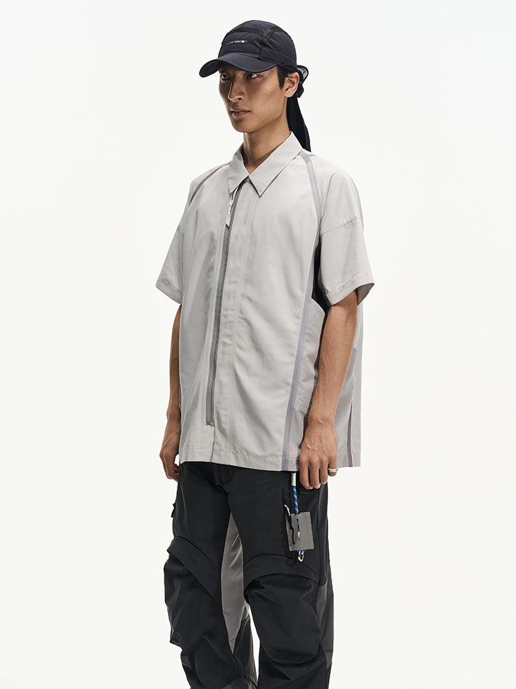 SS23 Patchwork Color Press Short Sleeve Shirt - CHINASQUAD