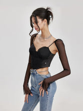 Black & White Lace Stitching Tank Top - CHINASQUAD