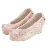 "Peony 芍药" Embroidered Heeled Bow Shoes - CHINASQUAD