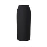 Black puff sleeve Square Neck Top & Midi Skirt Set - CHINASQUAD