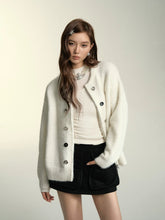 Gray & White Double-Breasted Zip-Up Cardigan - CHINASQUAD