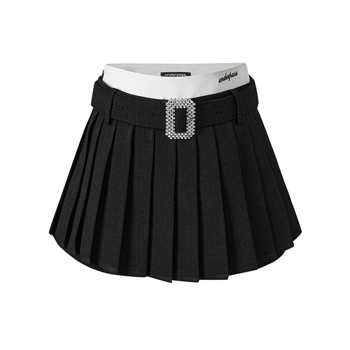 Black pleated outlet skirt vintage