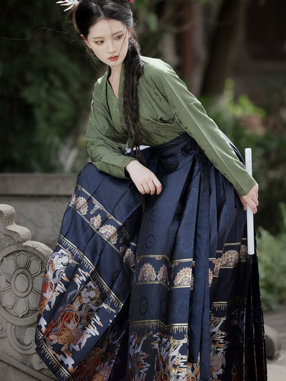 &quot;赵昕冉&quot; Ming-style Horse-face Hanfu Skirt - CHINASQUAD