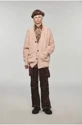 Wool Oversized Knit Cardigan - CHINASQUAD