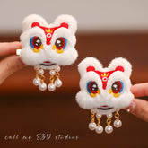 Dragon Year Lion Dance Tassel Hair Clip - CHINASQUAD