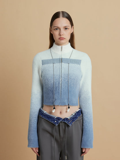 Denim Ombre Knit Turtleneck - CHINASQUAD