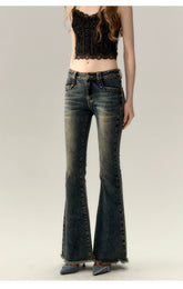 Dark Blue Denim Wide-Leg Pants - CHINASQUAD