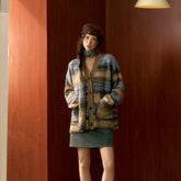 Striped Knit Cardigan & Scarf Set - CHINASQUAD