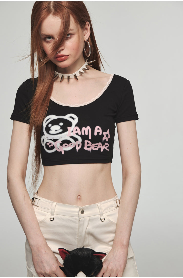 Bear Printed T-shirt - CHINASQUAD