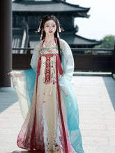 "渥丹重峦" Gradient Printed Tang-dynasty Hanfu - CHINASQUAD