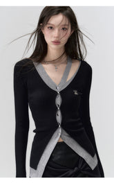 2-in-1 Long-sleeve Knitted Cardigan - CHINASQUAD