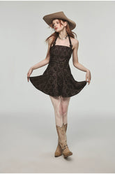 Brown Floral Minidress - CHINASQUAD