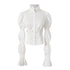 White Bubble Sleeve Shirt & Overalls Set - CHINASQUAD