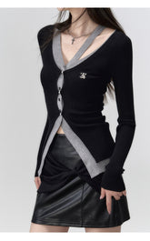 2-in-1 Long-sleeve Knitted Cardigan - CHINASQUAD