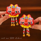 Dragon Year Lion Dance Tassel Hair Clip - CHINASQUAD