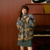 Striped Knit Cardigan & Scarf Set - CHINASQUAD