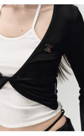 Black 2-in-1 Knitted Shirt - CHINASQUAD