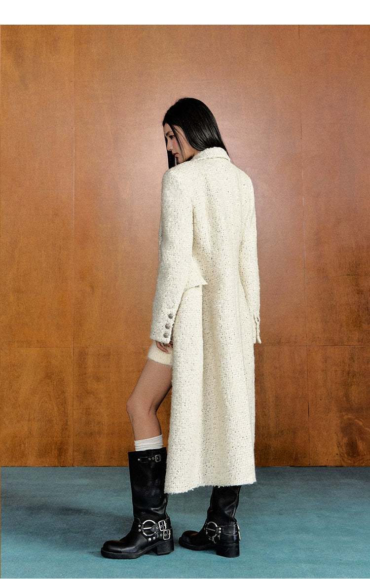 Off-white Waist-tied Wool Coat - CHINASQUAD